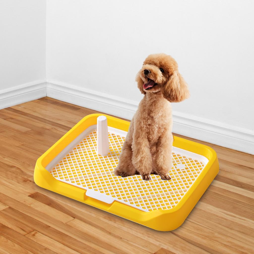 Pee Pad Houder Potje Pads Herbruikbare Mesh Open Top Training Toilet Potje Lade Comfortabel Toilet met Bescherming voor Grote Puppy: YELLOW