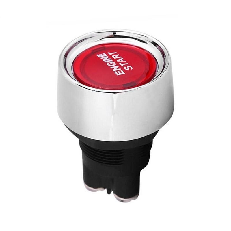 Car Engine Start Switch Button Keyless Switches Universal Modified Ignition on Off Starter with LED Indicator 12V/24V: red