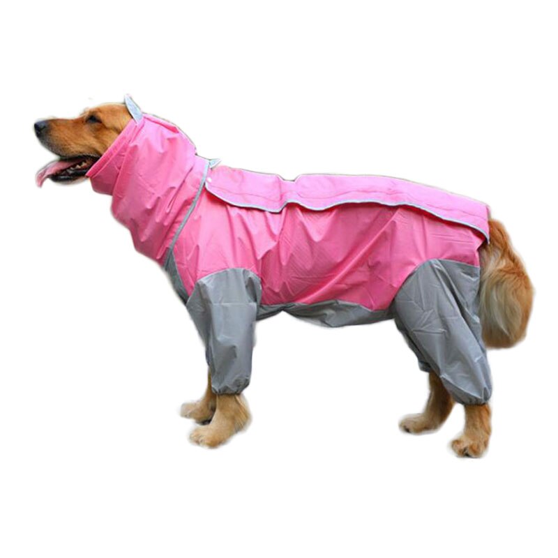 Stor hund regnkappa vattentäta kläder för stora hundar jumpsuit regnkappa huvoveraller för labrador golden retriever husdjurskläder