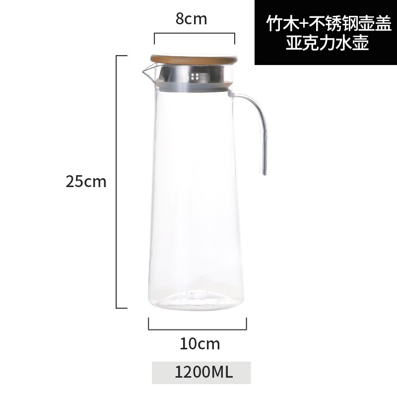 XINCHEN 1.2L Acrylic Kettle with Handle Clear Fruit Juice Puer Kettle Office Home Tool Scented Tea Kettle: 1200ml1