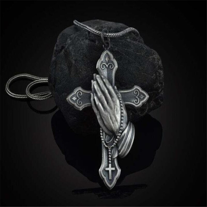 Retro Gebed Cross Ketting Voor Mannen Christian Mannelijke Hanger Ketting Religieuze Geloof Sieraden