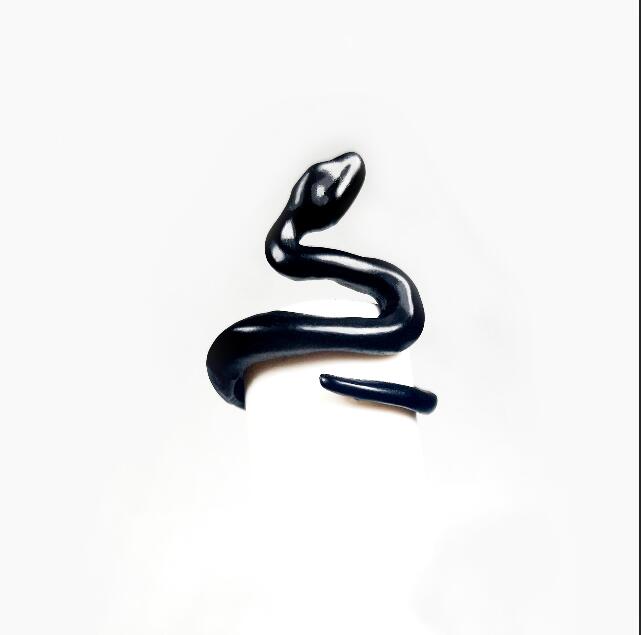 Anillo ajustable para hombres, niñas y mujeres, serpiente negra de oro ajustable, Animal feroz, Retro, Punk, esguinces muy grandes, Faraón egipcio: RK16