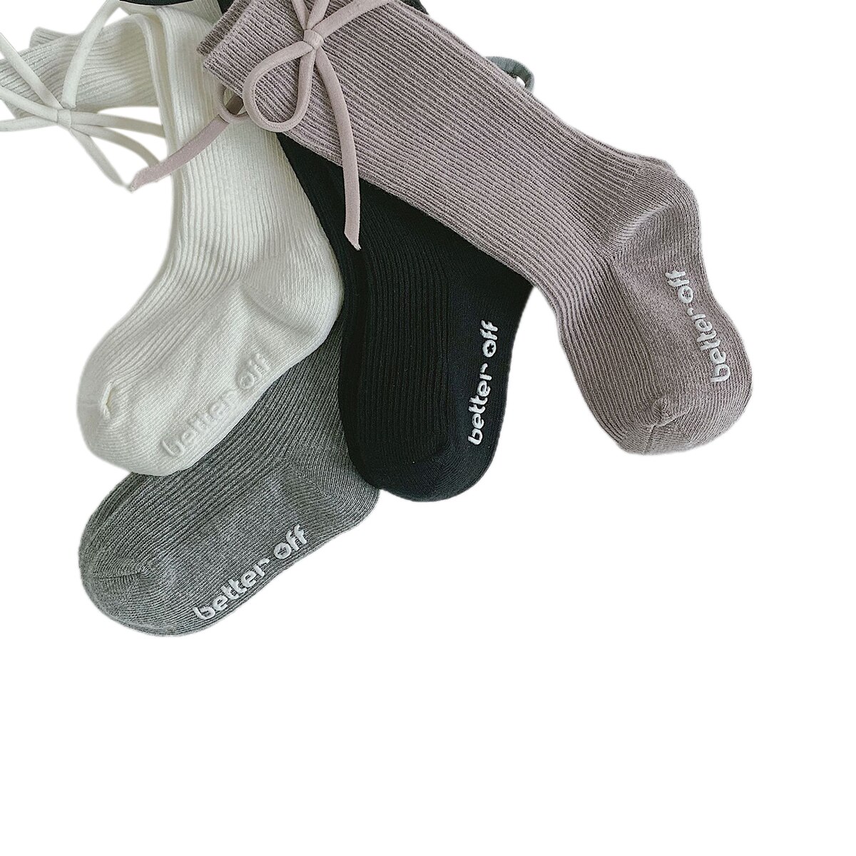 Kinderen Kid Meisjes Solid Bow Knot Sokken Peuter Warme Herfst Winter Been Warmer Baby Antislip Katoen Zachte Geribbelde sokken 1-8Y
