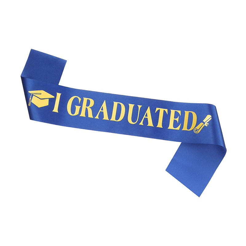 2024 Gegradueerde Satijnen Sjerp Glitter Kroon Voor Afstudeerfeest Decoratie Ballonnen Fotocabine Rekwisieten Bachelor Graduate Benodigdheden: MULTI