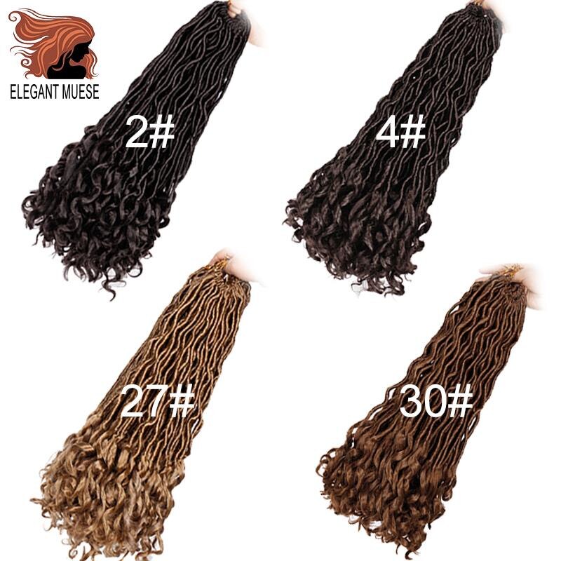 MUSES Crochet Hair Extensions Bohemian Faux Locs Curly Crochet Braiding Hair Synthetic Hair Ombre Braids