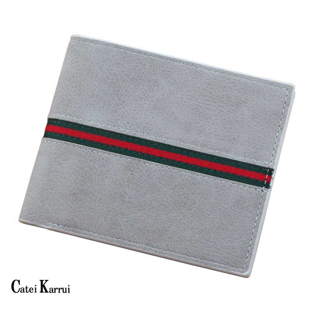 Catei karrui novo masculino curto retro carteira coreano multifuncional horizontal ultra-fino macio carteira local atacado esfrega carteira: 043 Horizontal gray