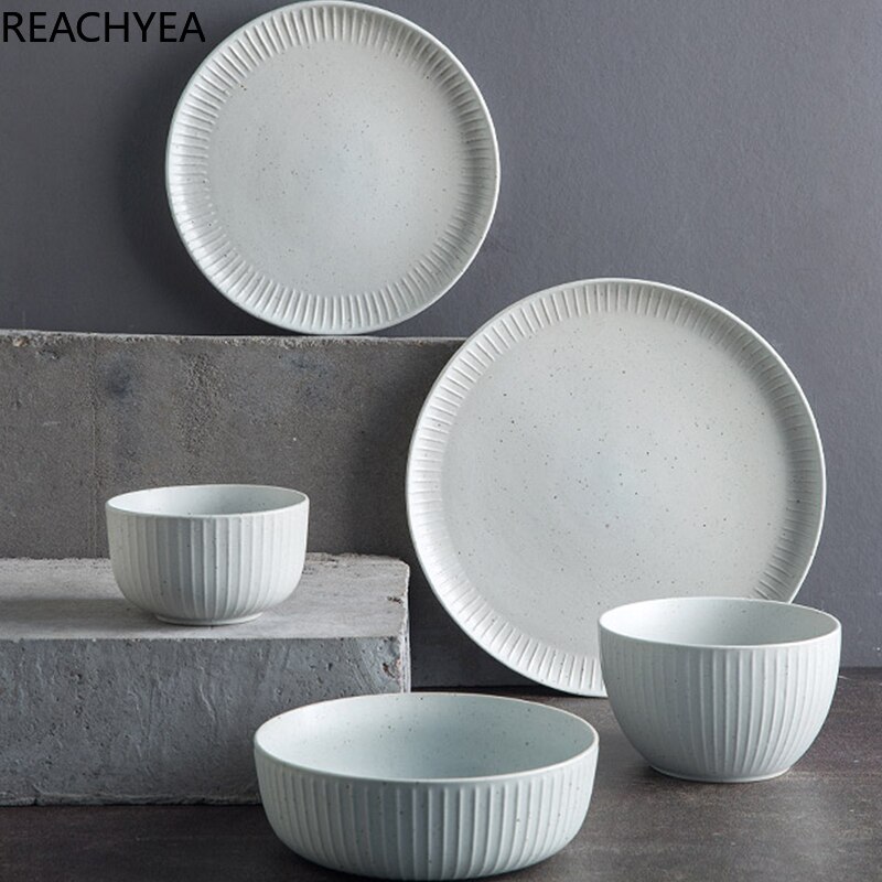 ANTOWALL piatti bianchi punto ristorante piatto da dolce in ceramica stoviglie per la casa ciotola di riso piatti tutto'ingrosso