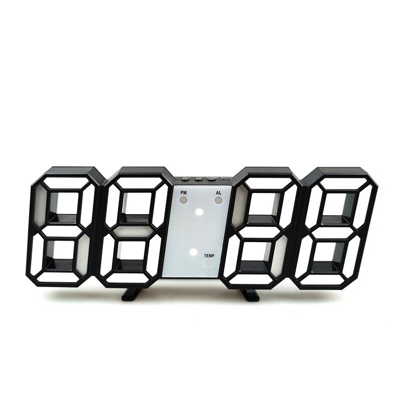 Tafel Klokken Led Digitale Wekker Digitale Klok Bureauklok Nachtkastje Wandklok Decoratieve Tafel Klok Met Thermometer: black white