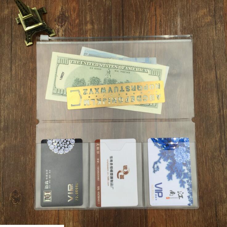 Midori Standaard Traveler's Notebook PVC Ritsvak Tas Transparante Collection Pocker met Kaarthouders Bestandsmap