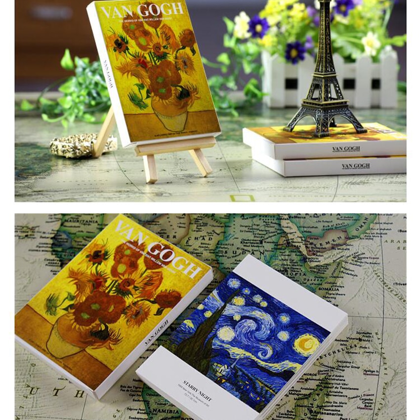 30 pièces/ensemble célèbre peintre peinture à l'huile carte postale tournesol, nuit étoilée, autoportrait, Iris fleur carte postale carte de voeux