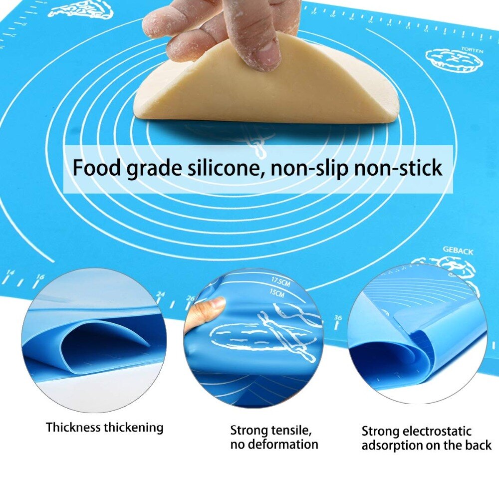 70/64/40Cm Silicone Kneading Dough Mat Nonstick Cookie Cake Baking Mat Fondant Pizza Biscuit Rolling Pad Paste Flour Table Sheet