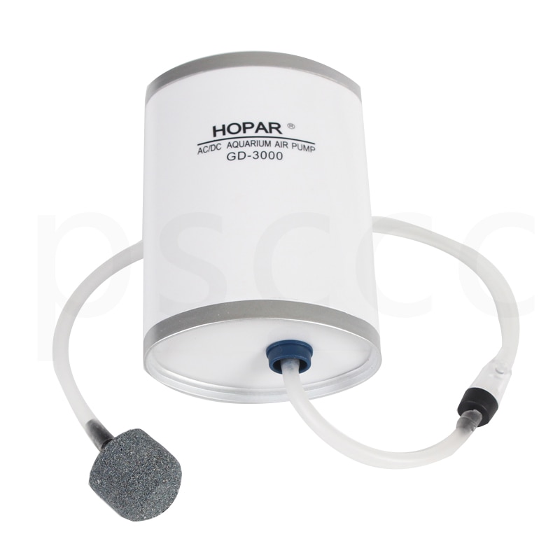 HOPAR AC/DC Aquarium Air Pump Automatic Emergency Battery Backup Fish Tank Oxygen Air Pump with Air Stones Double Outlet 240L/H