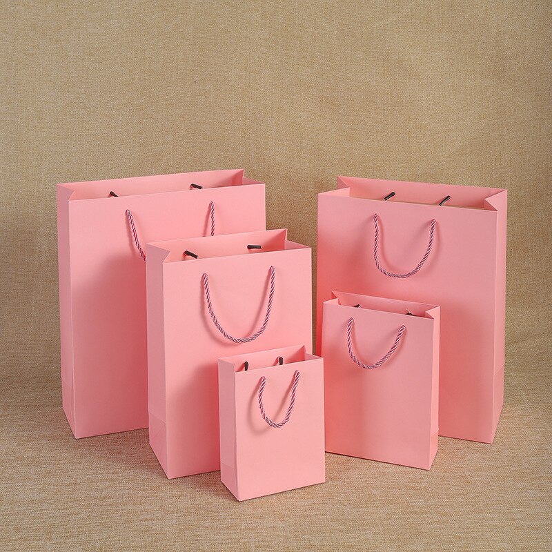 Pretty Pink Kraft Bag Mini Bag Voor Verjaardag Bruiloften Kerst Feestdagen Afstuderen Babyborrels Bag Shopping Bags