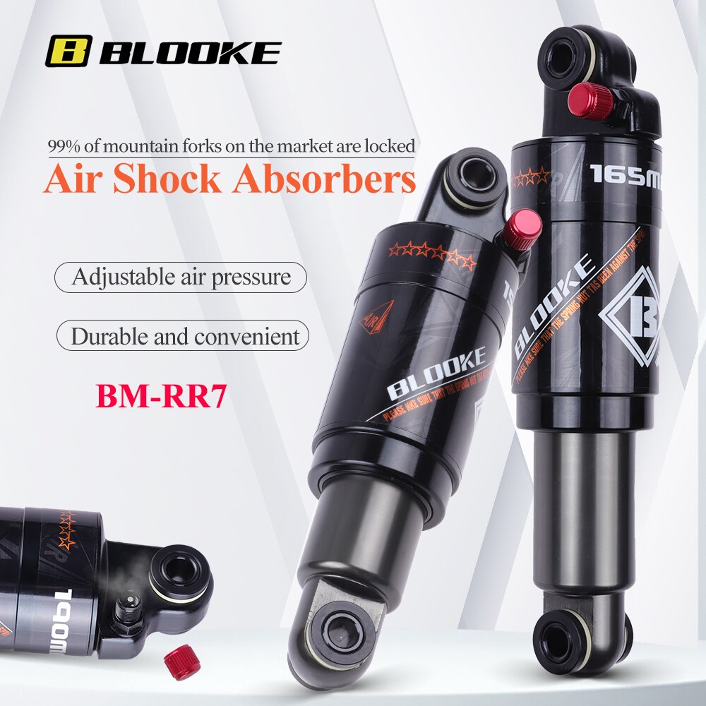 BLOOKE-amortiguador trasero de aire único para bicicleta eléctrica, suspensión de choque para Scooter de montaña, 125, 150, 165, 190 MM