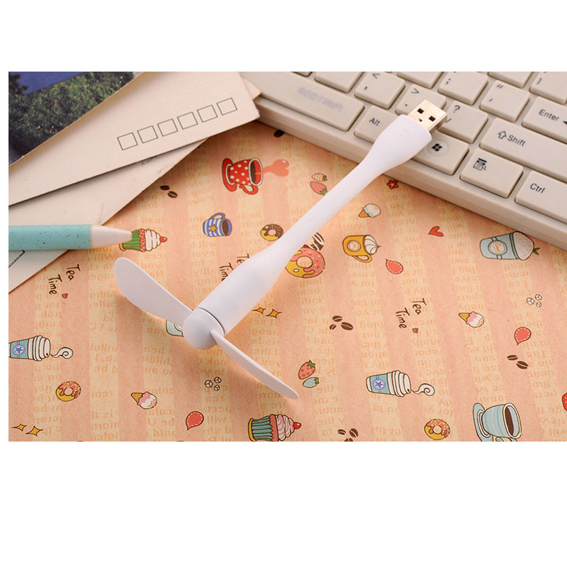 ! Mini ventilador USB Flexible portátil, ventilador de refrigeración desmontable para PC, Banco de energía, dispositivos USB,: Blanco