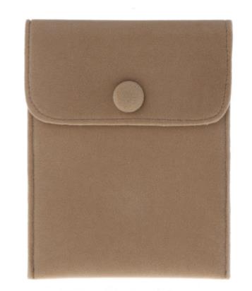 Busta del Sacchetto di velluto Gioielli con Chiusura A Scatto di Archiviazione Portatile Lanugine Morbida di Velluto Flanella Sacchetto del Regalo Della Collana Del Braccialetto: coffee / 12x9.5cm