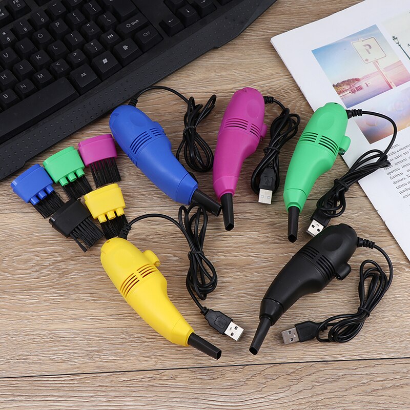 Useful Mini Computer Vacuum USB Keyboard Brush Cleaner Laptop Brush Dust Cleaning Kit Household Cleaning Tool