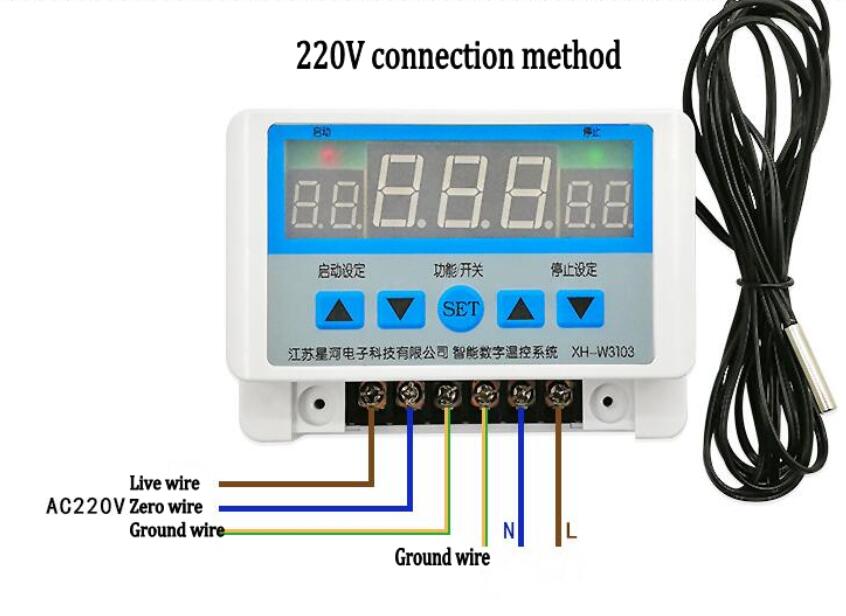 Ac 220v dc 12v 24v digital termostat 30a temperaturregulator temperaturkontrol vægophæng max 6600w: Ac 220v