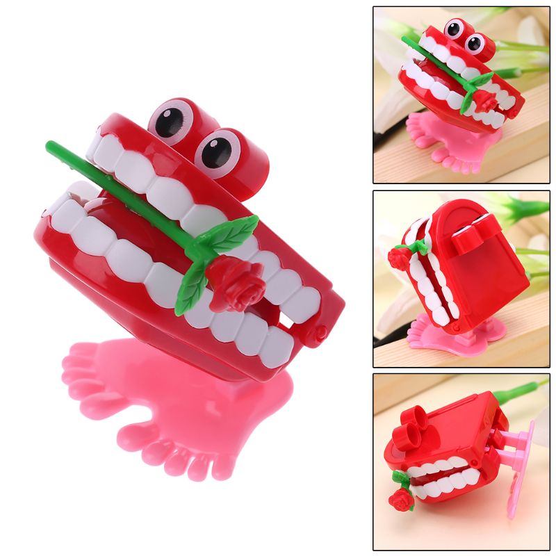 Clockwork Jumping Denture Rose Education Mechanical Toys Desktop Cute Decoration