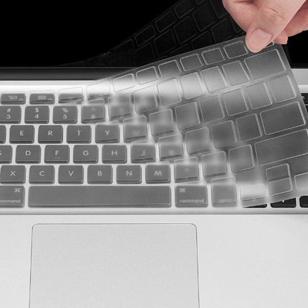 Pegatinas de teclado para Apple Macbook Pro 13 pulgadas A1708/ Macbook 12 pulgadas (A1534), funda de teclado de silicona suave a prueba de polvo: Clear