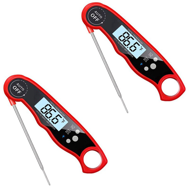 2 Pack Instant Read Meat Thermometer,Digital Kitchen Cooking Thermometer with Foldable Probe For Fry BBQ Grill: Default Title