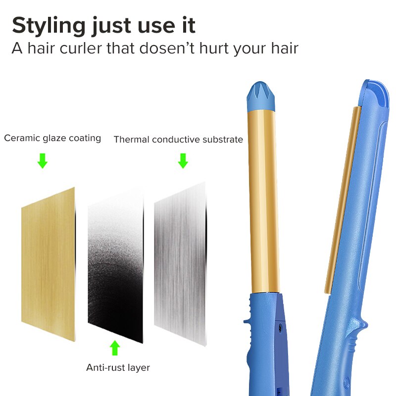 Fer à friser électrique numérique, lisseur pour cheveux, baguette en céramique, outils de coiffure, LCD magique, nouveauté