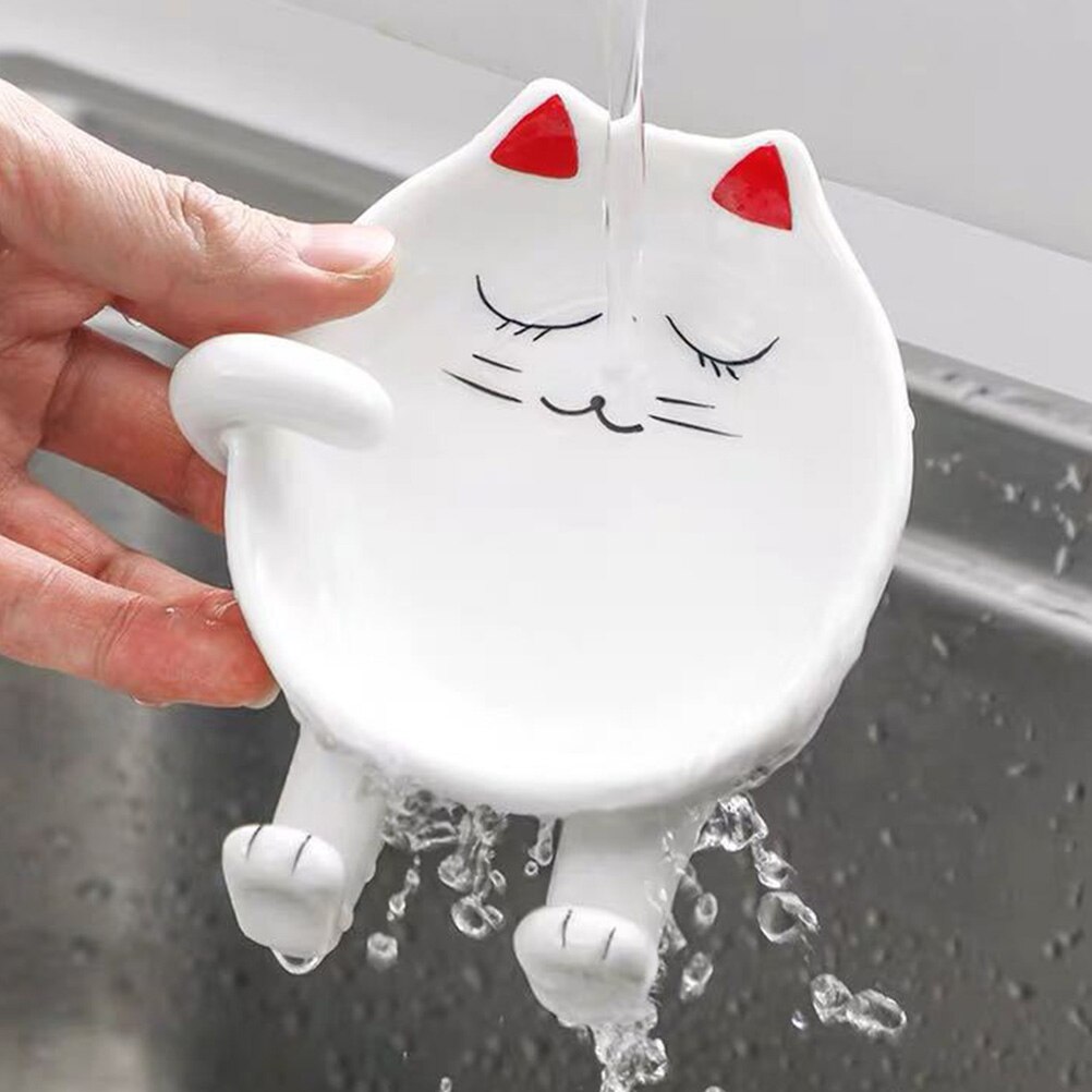 Cute Cartoon Ceramic Pot Lid Holder Kitchen Cutting Board Pan Cover Spatula Chopsticks Utensil Holder Spoon Rest Accessories