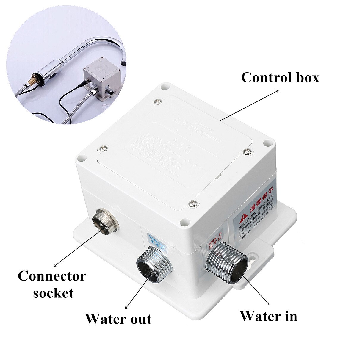 Automatic Induction Sensor Water Faucet Tap Infrared Single Cold Tap with Control Box Water Saving Electric Faucet Set for Home