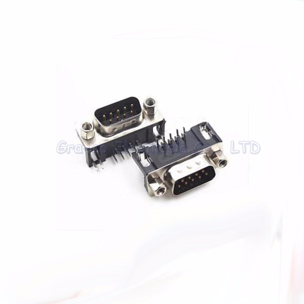 DR9 male plug DR9 female socket RS232 9-pin serial port plug 90 degree bend