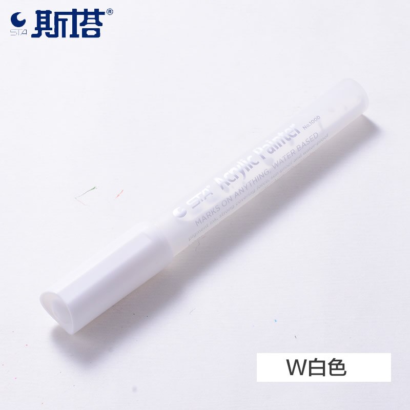 STA 1Pc 2mm Acrylic Paint Marker pen Detailed Marking Color Paint Pens for Ceramic Rock Glass Porcelain Mug Wood Fabric Canvas