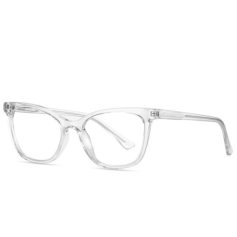 49265 Square Plastic Titanium Glasses Frames Anti Blue Light Men Women Optical Computer Glasses: C2Clear