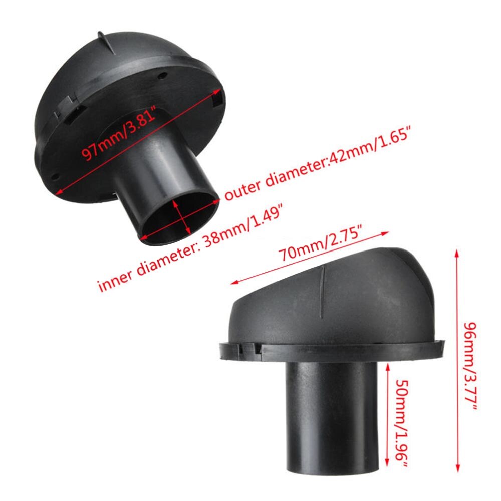 1x Warm Air Vent Outlet 42mm 1.65in Rotatable Heater Duct Black Plastic