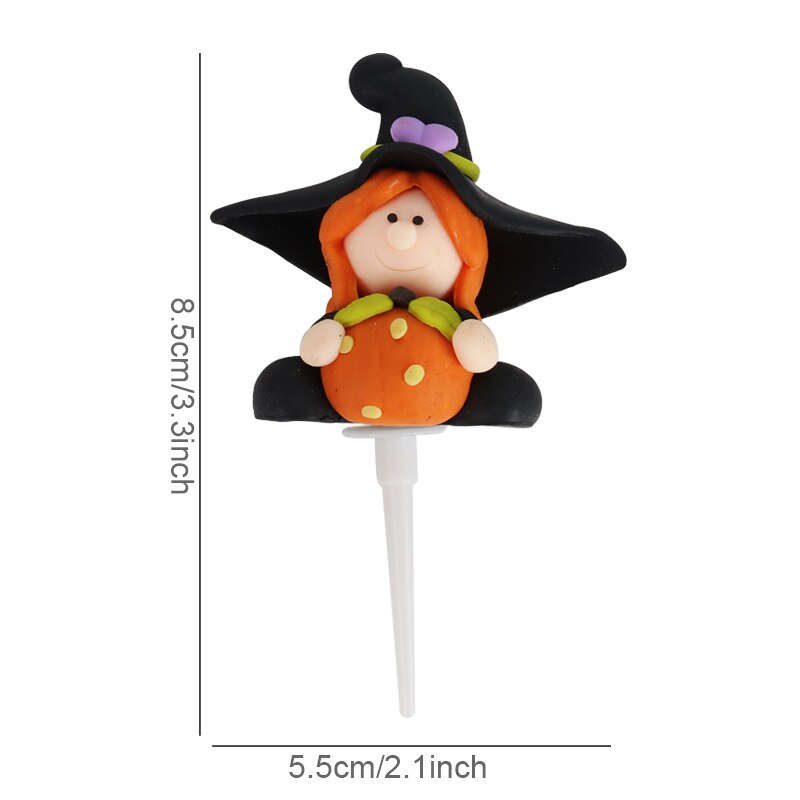 Joyeux anniversaire citrouille château Halloween thème gâteau Grimace Bat sorcière enfants enfants gâteau Topper Insertion fournitures décoration: 1pcs-N