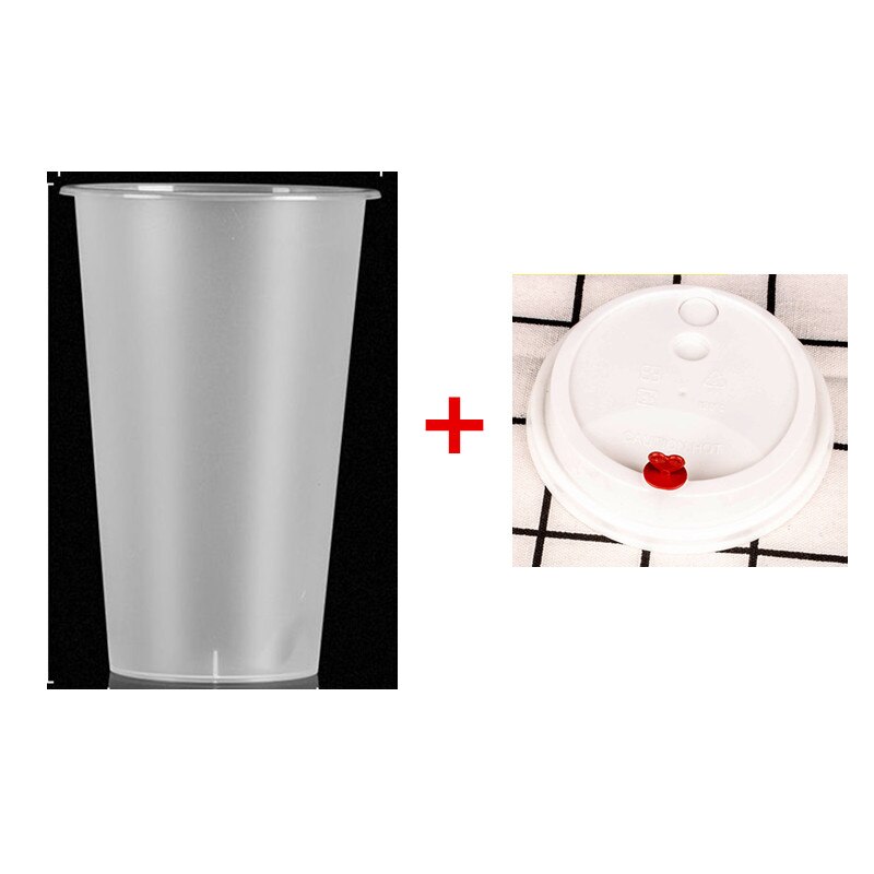 50pcs transparent disposable cups 360ml 500ml cold drink thick plastic cups birthday party favors cup with lid: cup and lid7 / 500ml 50pcs