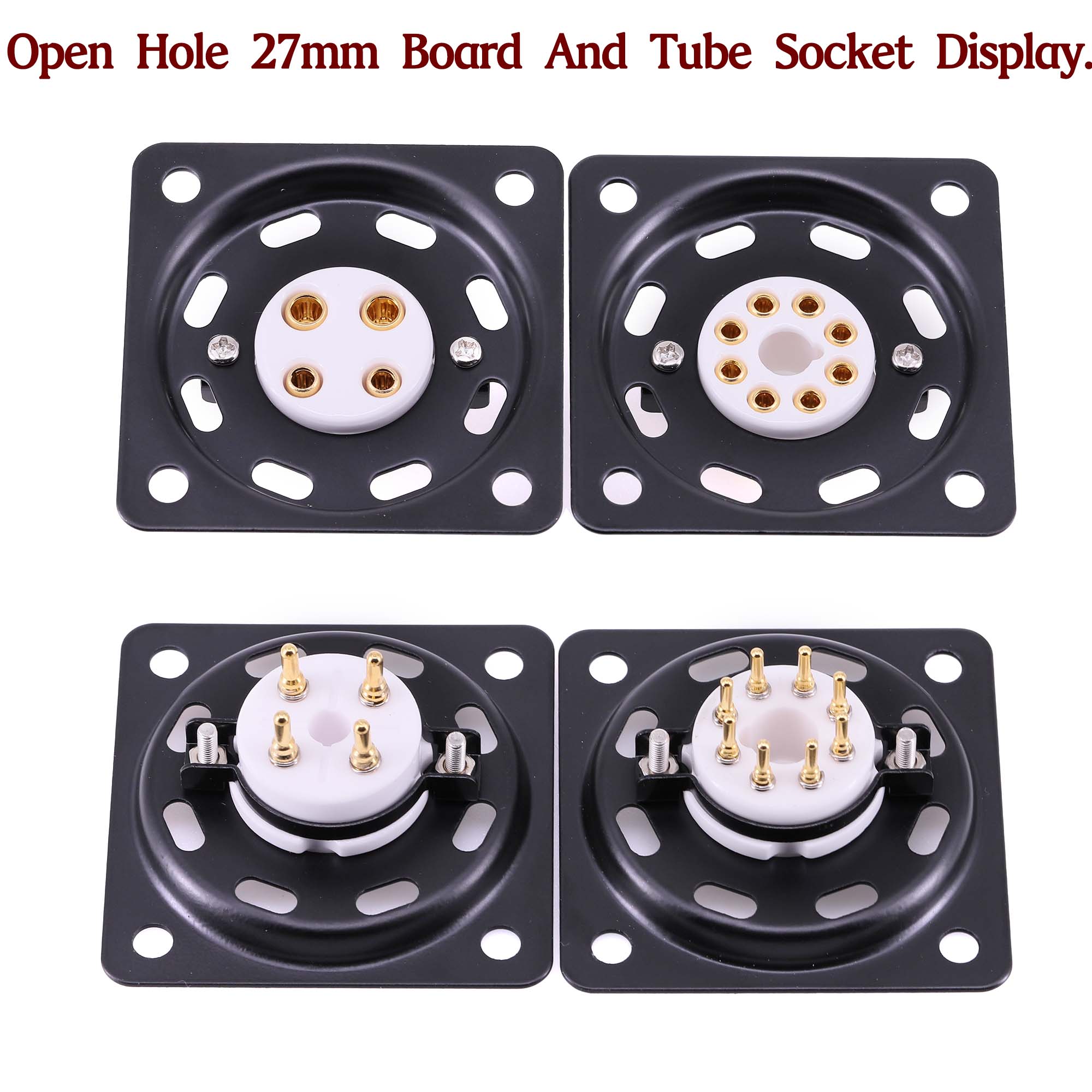 10PCS Iron Plate Shock Proof Vacuum Tube Socket Mounting Plate For 2A3 300B KT88 EL34 12AX7 12AU7 Audio Vintage Amplifier