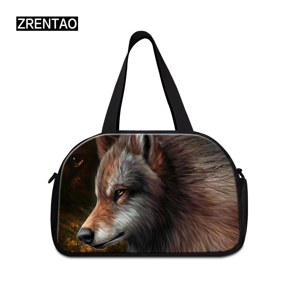 mamá/jugador/atletas/bailarina equipaje Duffle hombro Corssbody Duffel bolsa de viaje con zapatos bolsillos de gran capacidad 3D Wolf: Duffle Bag 9