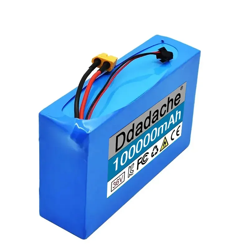36V 100Ah 10S2P 18650 Lithium Battery Pack 550W 38000mAh 42V Cooter Vehicle Ultra Thin Portable Battery with BMS