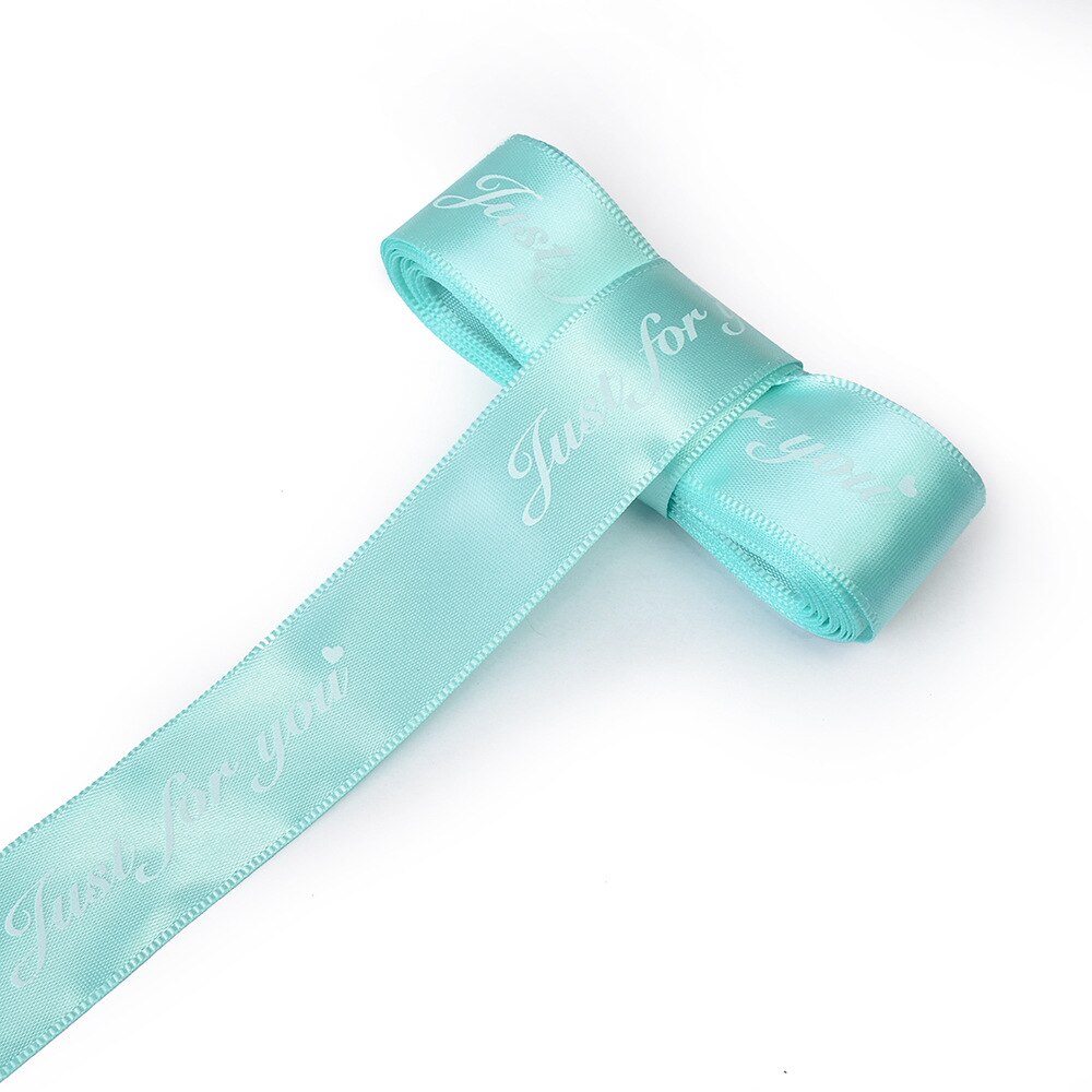 5m 25mm speciaal voor jou bedrukt polyester lint voor bruiloft, feest, kerstdecoratie, doe-het-zelf, knutsel, kaart, inpaklinten, striklinten: Tiffanyblauw