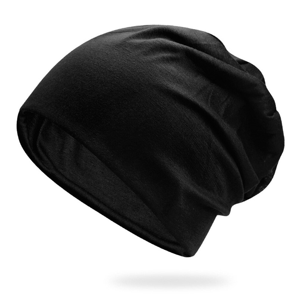 Women Men Stylish Beanie Hat Thin Hip-hop Soft Stretch Slouchy Outdoor Skull Cap Suitable for spring autumn summer hat: Black