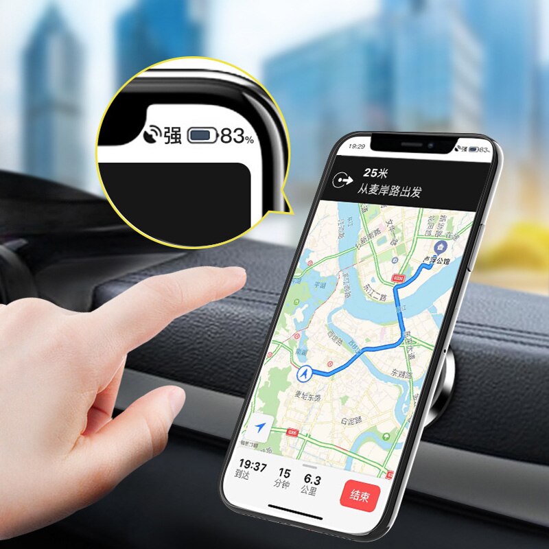 Suporte do telefone do carro universal 360 graus gps magnético titular do telefone móvel para o iphone 7 samsung s8 ímã suporte de montagem
