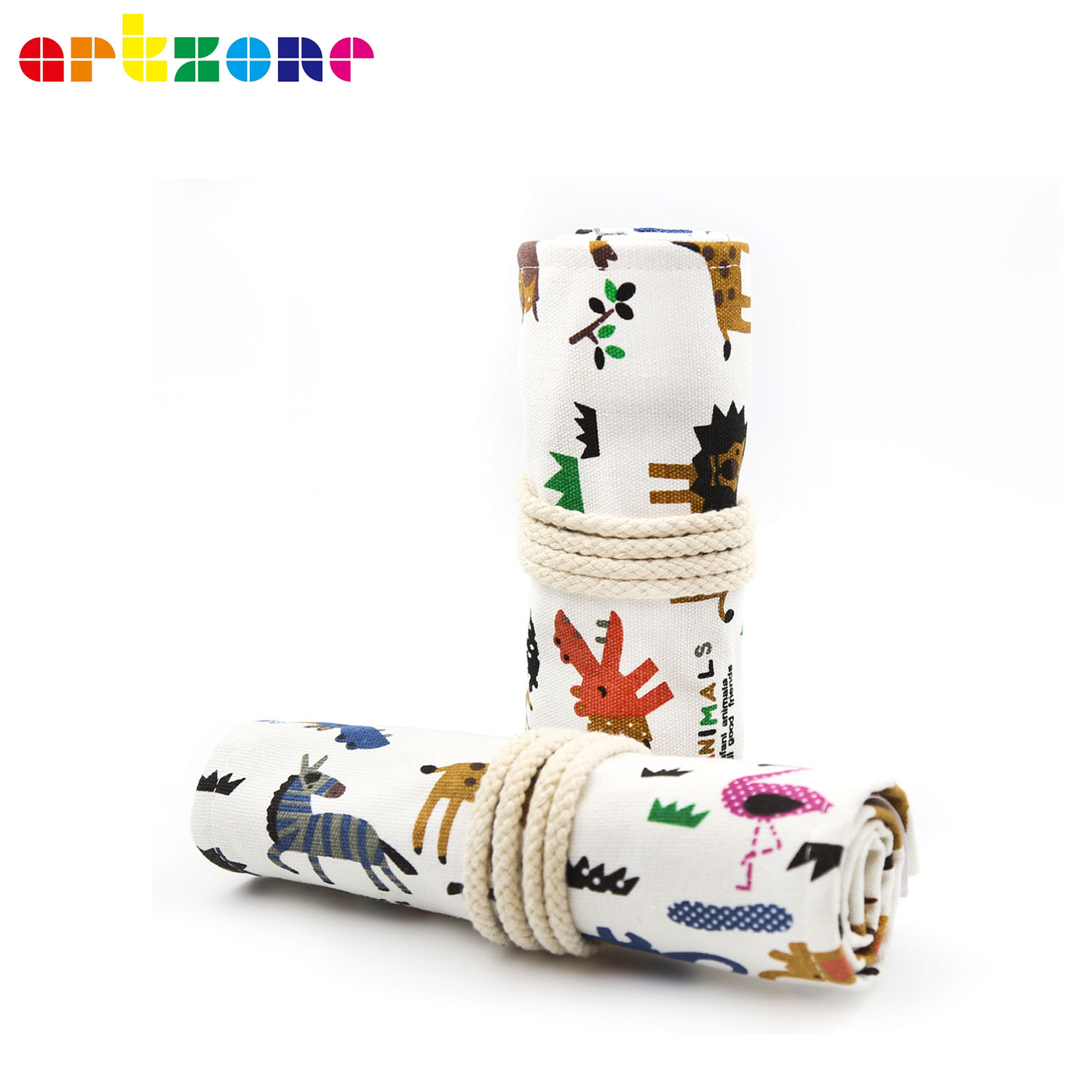 48 Holes Pencil Case Art Pen Bag Pouch Canvas Wrap Roll Makeup Pen Storage Stationery Student School Supplies: B107-48 holes