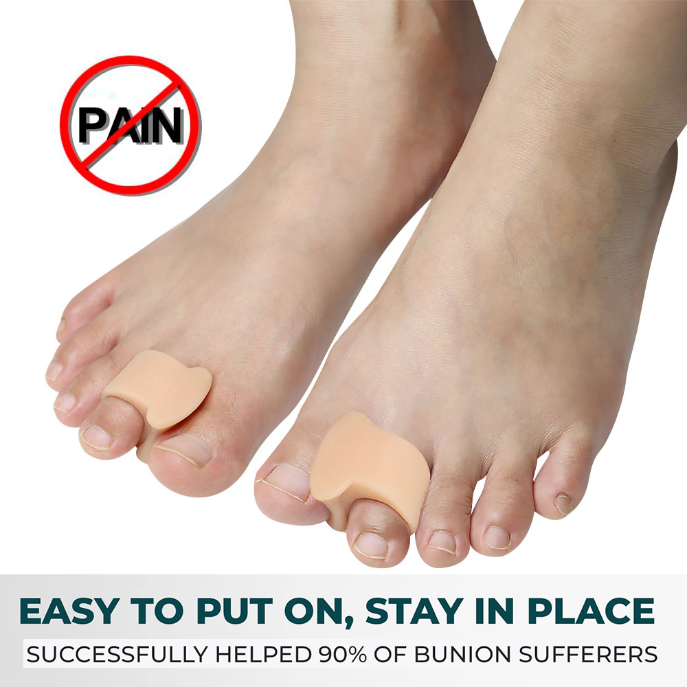 Pexmen 2Pcs Gel Toe Separators Toe Spacers Hammer Toe Straightener Correct Toes and Bunion Relief Soft Silicone Toe Corrector