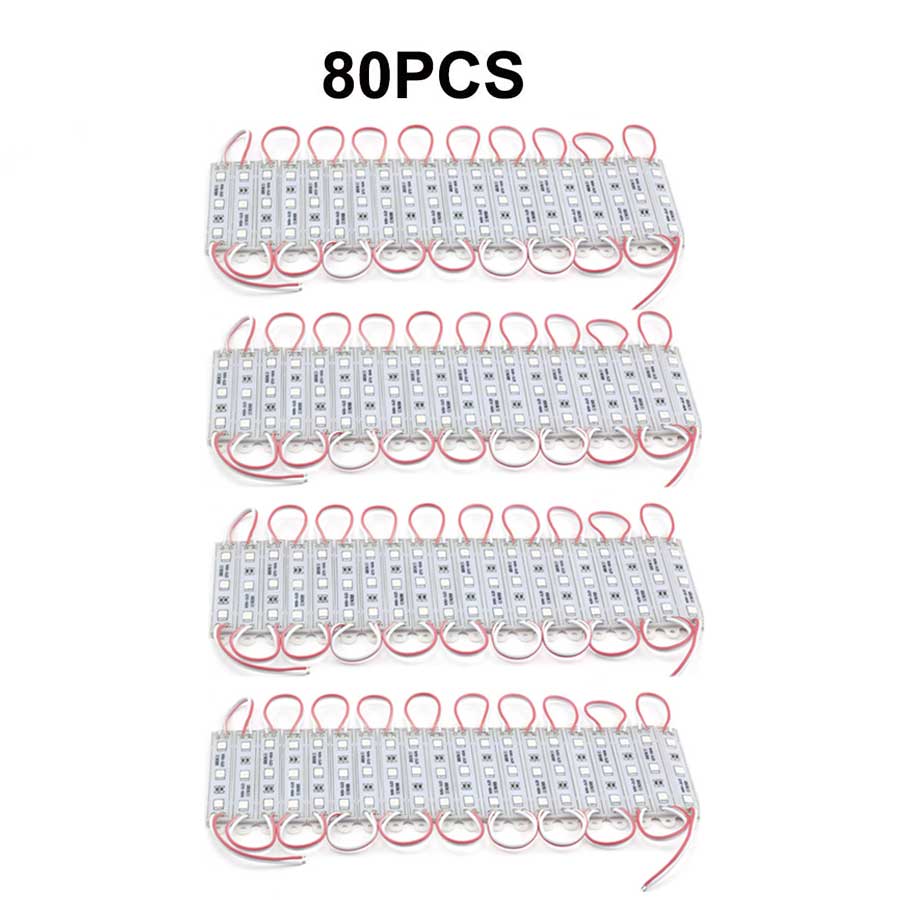 LED Modules Light SMD 5050 3 LED DC12V Waterproof Advertisement Sign Letter Storefront Strip Modules Lamp Light Red Color: 80PCS