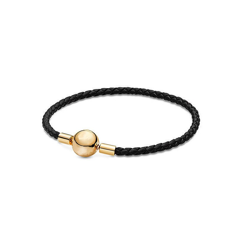 Abalorio de concha marina de 3mm, cuentas redondas, pulsera de cuero Original, joyería, de para mujer