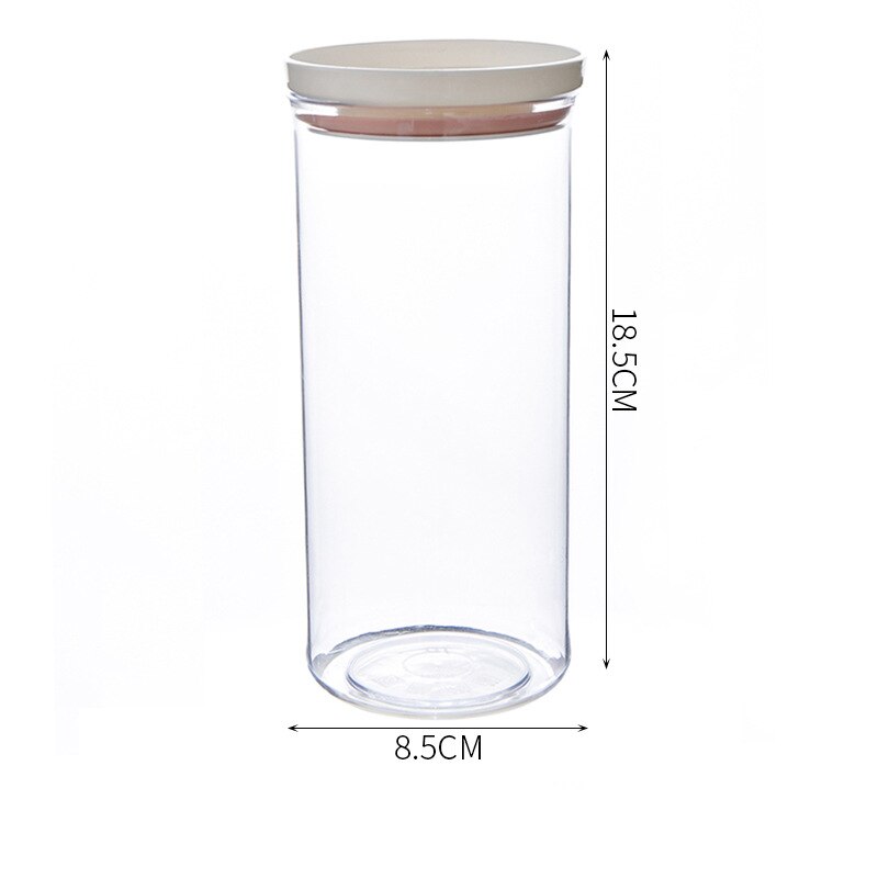 Keuken Voedsel Opslagtank Plastic Transparant Bus Multigrain Container Koelkast Vers Houden Doos Verzegelde Blikken Met Deksels: Pink 700ML