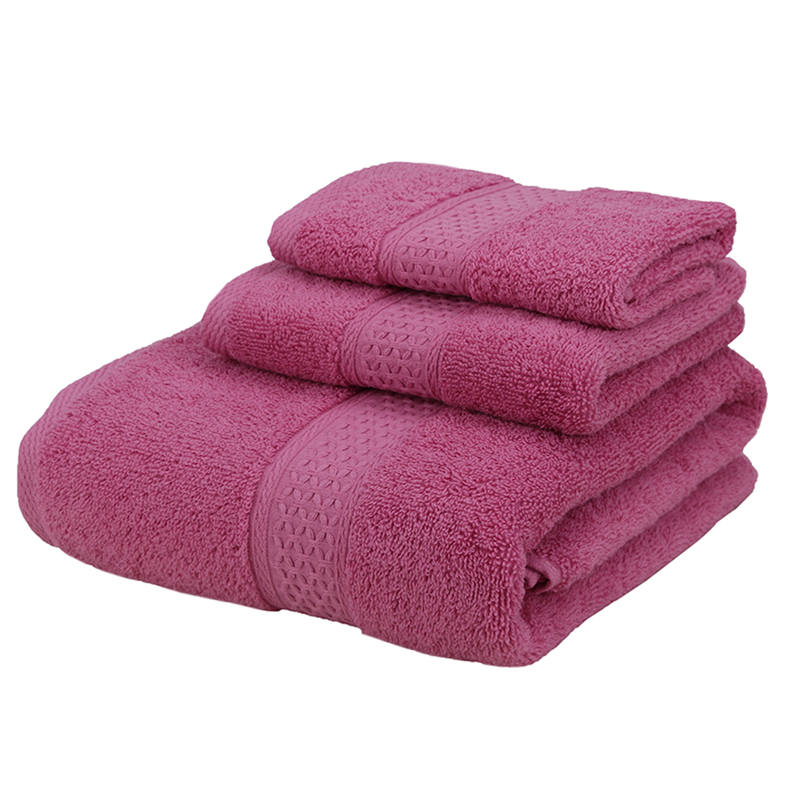 Conjunto de 3 uds. De toallas de baño de algodón suave para adultos, toalla absorbente de felpa de lujo, Sábana de baño playa rostro, toallas básicas para mujer JWYYJ43: rose red