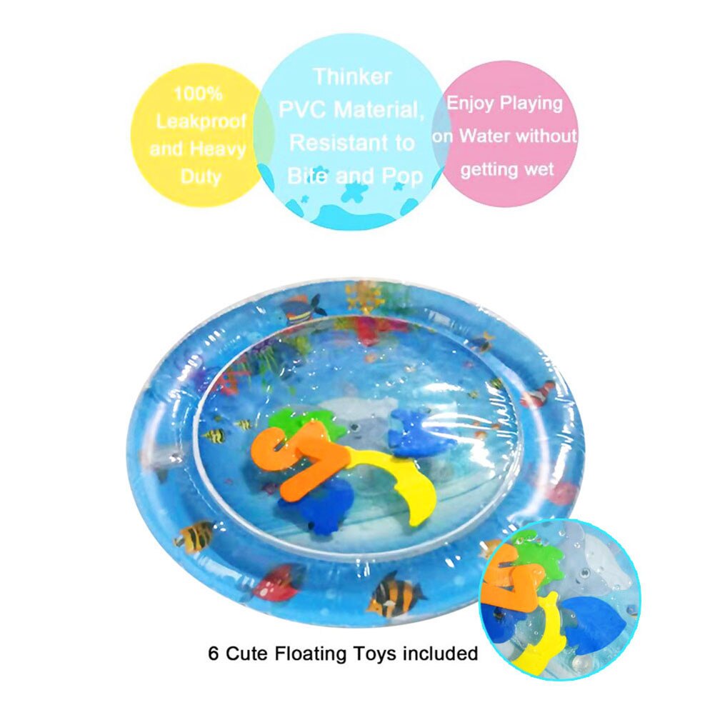 Baby dikke opblaasbare pvc buikligging water speelmat voor op de buik