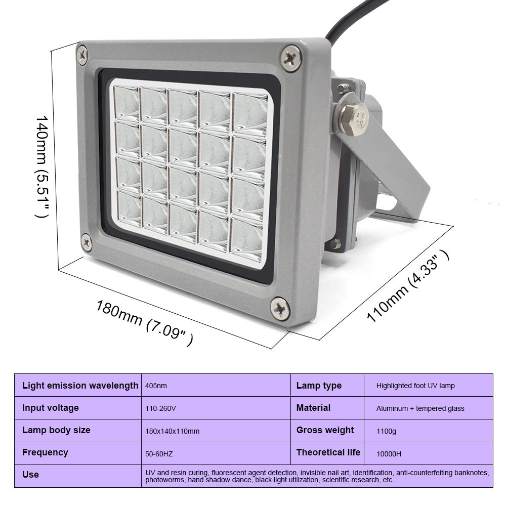 UV Resin Curing Light 405nm LED UV Light for SLA 3D Printer/DLP 3D Printer
