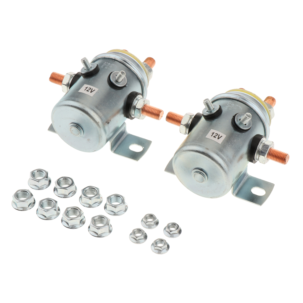 2 Pcs Lier Starter Solenoid Relais Schakelaar Effen Continu Duty Solenoid Relais Schakelaar 200A 12V Voor Lier Motor Golf carts Marine
