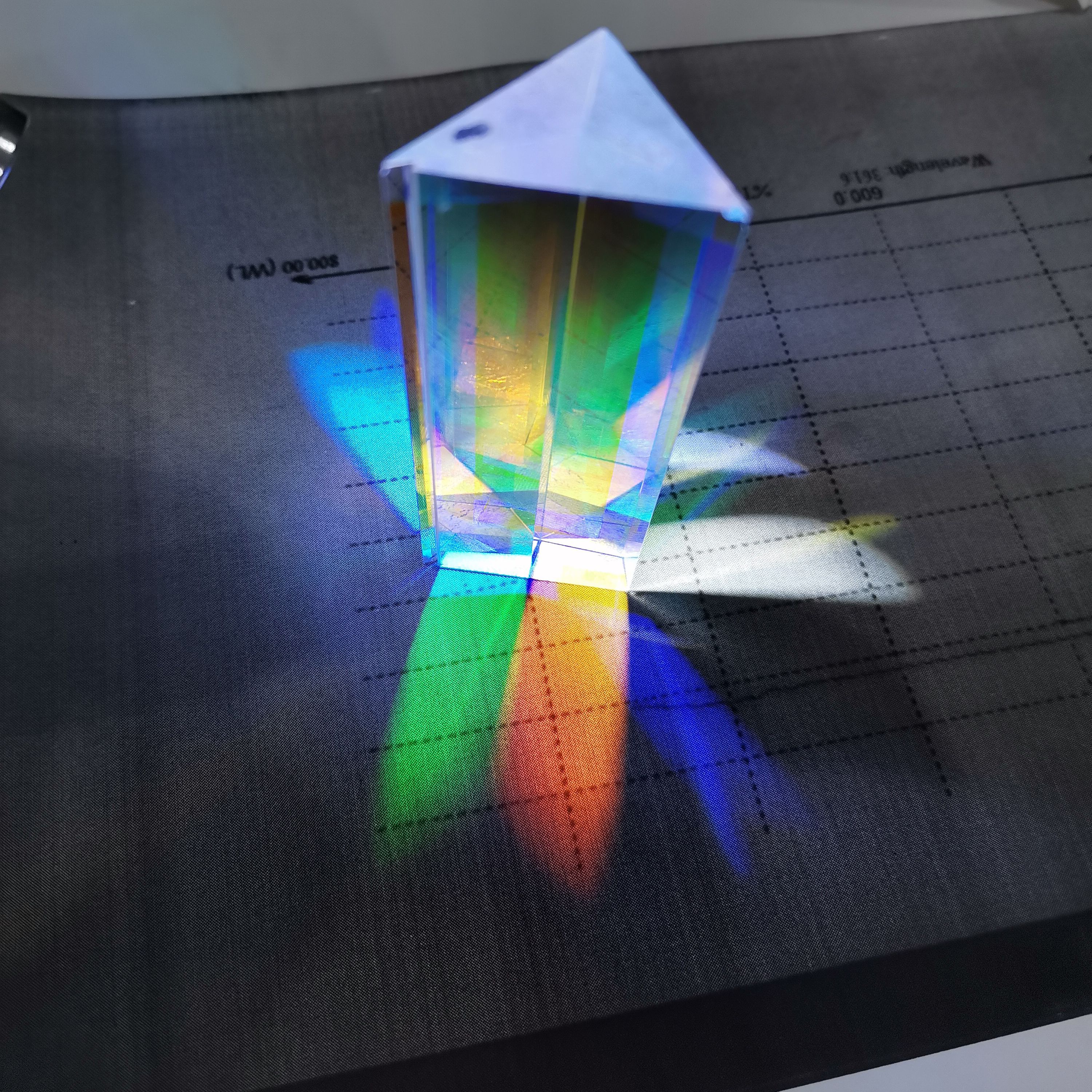 15X15X30mm Triangular Prism Optical Prisms Glass Physics Teaching Refracted Light Spectrum Rainbow Children Students